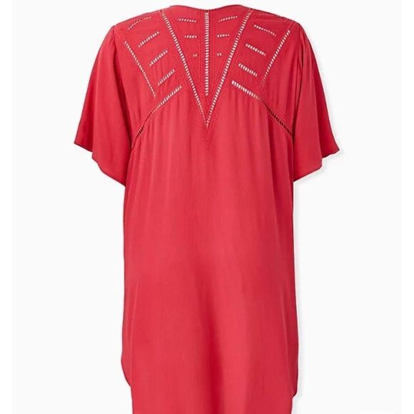 ✨Torrid Red Crinkled Gauze Crochet Inset
Longline Kimono✨ - Picture 3 of 7